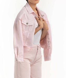2025 chaqueta vaquera de gran tamaño para mujer más popular, cuello levantado, abotonada con bolsillos, chaqueta occidental de moda - Product Image 5