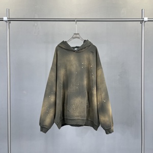 Venta al por mayor gruesa de alta calidad gota hombro 400gsm Sudadera con capucha personalizada Puff impresión 100% algodón Sudadera con capucha recortada sudaderas con capucha gruesas - Product Image 3