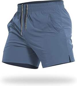 <b>Men's</b> 100% Cotton Breathable Quick Dry Oxford Fabric Gym <b>Shorts</b> with Solid Hot Pattern Mid Waist Drawstring Closure - Product Image 6