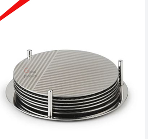 Premium Quality <b>Round</b> Shape Silver Finished Metal Stainless Steel Designer Coaster for Hotel Restaurant And Bar - Product Image 1