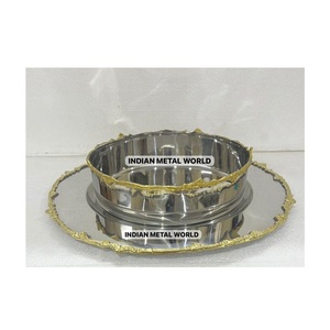 Bol de service à chocolat en métal doré Bol à dessert à chocolat en acier inoxydable martelé pour les événements de mariage et les occasions spatiales - Product Image 5
