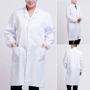 Blouse de laboratoire en denim blanc uniforme médical unisexe à manches longues uniforme de travail de laboratoire d'infirmière étudiante - Product Image 2