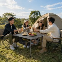 Table pliante avec sac de transport en acier à haute teneur en carbone pour pique-nique et jardin