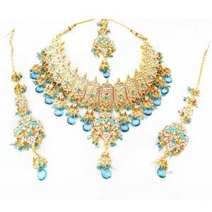 Indian Royal Zircon Gold Plated Classic Bridal Jewelry Set Women Wedding Traditional Elegance Ethnic Regal Finish - Product Image 3