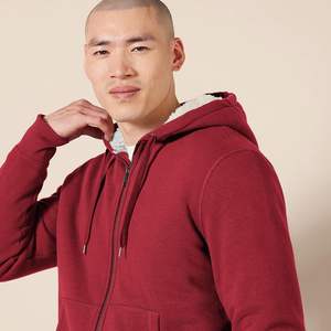 Vente en gros de sweat à capuche zippé en polaire de polyester pour hommes, veste oversize à fermeture éclair intégrale pour streetwear, salle de sport, usage extérieur GK - Product Image 3