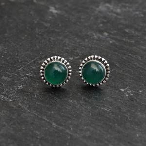 Boucles d'oreilles plaquées or Onyx vert sensationnel Conceptions en argent 925 Boucles d'oreilles quartz vert Boucles d'oreilles Design étoile Bijoux - Product Image 1