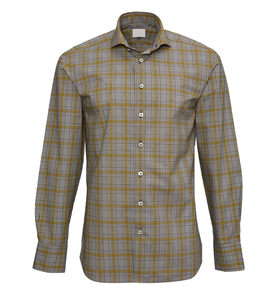 New Deal Chemise décontractée formelle à manches longues et au design mince et élégant pour hommes Chemise en fibre de coton teinte unie et respirante à carreaux - Product Image 4