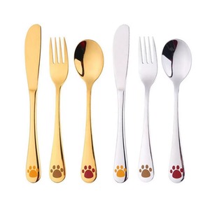 Elegant Gold and Silver Finished <b>Kids</b> <b>Cutlery</b> <b>Set</b> Tableware Perfect for Family Meals Party Hosting and Table Decor From India - Product Image 1