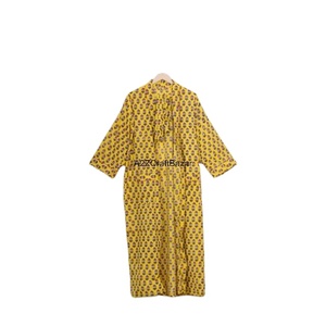 Kimono indien fait à la main en coton pour femmes élégant motif floral plage Bikini couverture pour piscine fête robe main bloc imprimé - Product Image 1