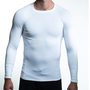 OEM 100% polyester Compression Rash Guard hommes haute qualité à manches longues chemise athlétique hommes personnaliser entraînement Fitness t-shirt hommes - Product Image 5