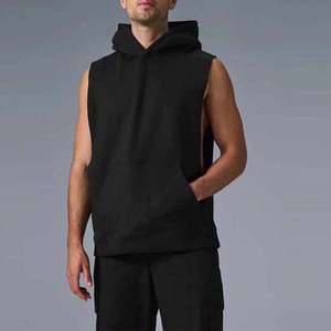 เสื้อกล้ามออกกำลังกายแบบมีฮู้ดสำหรับผู้ชาย ผ้าถัก 100% ผ้าฝ้าย ไซส์ใหญ่ ระบายอากาศได้ดี เป็นมิตรกับสิ่งแวดล้อม แห้งเร็ว เหมาะสำหรับการออกกำลังกายหนัก - Product Image 5