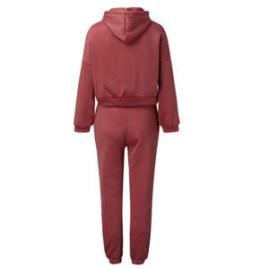 Elegante calle 2 piezas conjunto chándal personalizado Puff impreso chándal para las mujeres de gran tamaño de algodón polar al por mayor mujeres chándales - Product Image 2