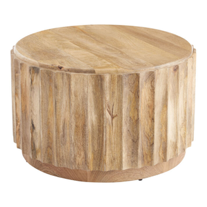 Table basse en bois massif sculpté à la main, design rustique moderne de style ferme, hauteur réglable, meubles de salon, vase à fleurs, maison - Product Image 1