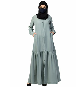 Caftan Abaya pour femmes élégant et islamique, léger, respirant, en polyester, longueur cheville, manches longues, traditionnel, vêtement extérieur - Product Image 2