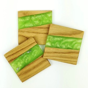 Lot de 4 sous-verres carrés ronds en résine époxy de qualité supérieure à utiliser à la maison Restaurant Hôtel Coaster Export - Product Image 3