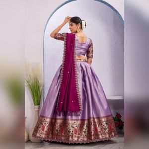 Lehenga Choli de Novia Estilo Indio Pakistaní, Bordado Pesado, Seda, Fiesta de Bodas, al por Mayor y Barato - Product Image 2
