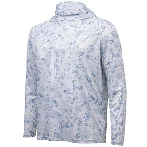 UPF50 + chemises à manches longues en polyester respirant et évacuant la transpiration pour hommes chemises de pêche en maillot de sublimation avec capuche - Product Image 6