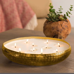 Dernier produit Bougeoir rond en métal laiton Offre Spéciale Bougie design martelé Bougie votive récipient profond Pot de cire Bougie pour éclairage - Product Image 6