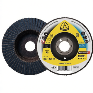 Disques à lamelles SMT 628 Supra 125 mm KLINGSPOR Inox Zirconia Corundum 60 grains, lot de 10 disques de ponçage - Product Image 3