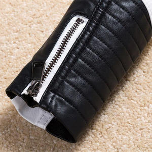 Blouson aviateur pilote en cuir sur mesure pour hommes offrant une chaleur et un confort élégants pour les activités hivernales en plein air - Product Image 3