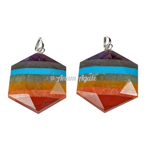 Grossiste de pendentifs collés en forme de coeur 7 Chakra pour la fabrication de cristal - Product Image 2