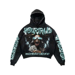 Men's Custom <b>Screen</b> Print Acid <b>Wash</b> Vintage Hoodie & Flared Sweatpants Sun-Fade 100% Cotton Tracksuit Fashionwear - Product Image 5