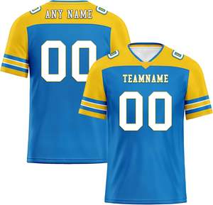 Camiseta de fútbol americano de poliéster 100% personalizada al por mayor, uniforme de transferencia de calor de malla de manga corta de alta calidad que absorbe la humedad - Product Image 5