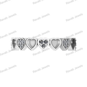 2025 última Plata de Ley 925 Semi montaje corazón boda anillo de compromiso ajuste con piedra CZ alta regalo romántico para mujeres - Product Image 6