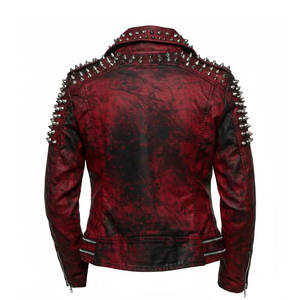 Chaqueta de Cuero Estilo Motero Vintage para Hombre, Corte Ajustado, con Cinturón y Bolsillos con Cremallera - Product Image 2