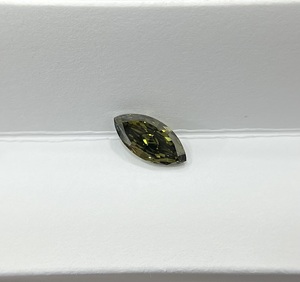 Certifié 100% naturel pour diamants en vrac certifiés, fantaisie gris foncé vertâtre jaune, 2,01 ct, taille marquise brillant modifié EX - Product Image 1