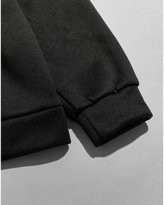 Chándal Deportivo de Invierno con Capucha Estampada de Alta Calidad, Transpirable, 100% Algodón, Panel Negro, Unisex - Product Image 3