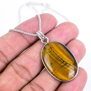 Pendentif Spinner Oeil de Tigre en Argent Sterling 925 Cadeau de Mariage Parfait 925 Pendentif Pierres Précieuses Estampé Bijoux Pour Filles - Product Image 1