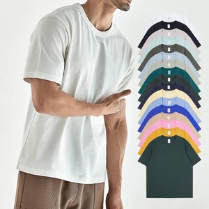 Camiseta de algodón 230 Gsm con logotipo personalizado, ropa de calle transpirable de verano, Camiseta básica diaria, Camiseta de algodón uniforme para Hombre - Product Image 3