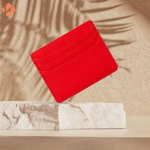 Portefeuille court pour hommes en cuir véritable nouveau style de porte-cartes à logo de couleur personnalisée pour cartes de crédit - Product Image 4