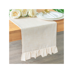 Make Tabletops Shine With 100% Cotton Embroidered Bohemian Brown Solid <b>Table</b> Runner 160 GSM 90 Inch India OEM FedEx Label Decor - Product Image 2