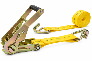 Correas de Amarre de Poliéster de Alta Calidad de 2 Pulgadas con Gancho S/J y Hebilla de Acero, Alta Resistencia a la Rotura, Color Amarillo, para Transporte de Carga - Product Image 6