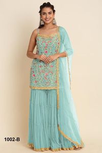 Ropa de fiesta de boda para señoras y niñas, bordado de estilo Sharara, Salwar Kameez, Festival tradicional, venta al por mayor - Product Image 4