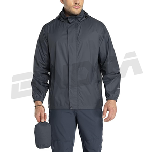 Chaqueta impermeable para hombre, abrigo ligero impermeable con capucha, impermeable para exteriores, cortavientos, chaqueta impermeable para viajes y senderismo - Product Image 5