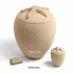 Customized Sand Biodegradable Urns Eco Friendly Sand Biodegradable Cremation Urn with Natural Pebble Design - Product Image 4
