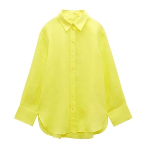 Camisas de mujer de cuello vuelto con mangas largas de tela suave Oem Odm disponible al por mayor ropa de moda personalizada de certificado - Product Image 1