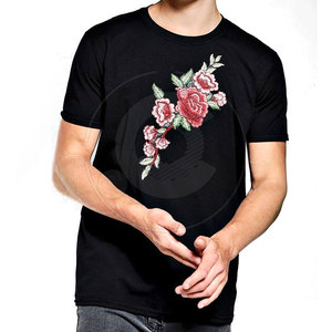Camiseta de hombre con bordado de estilo elegante, corte relajado, algodón suave, moda casual urbana, camiseta de hombre con bordado en venta - Product Image 4