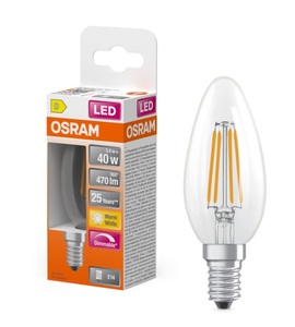 Lampada a Candela in Cristallo LED Retrofit Dimmerabile E14 3.4W 2700K 470Lm (Osram 445712) - Product Image 2