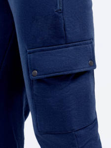 Jogging de haute qualité en tissu éponge bleu, coupe régulière pour hommes, respirant, élastique, pantalon pour hommes, droit, rayé incurvé - Product Image 3