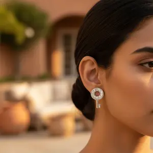 Boucles d'oreilles en argent 925 avec zircone cubique, bijoux en cristal étincelant pour femmes - Product Image 2