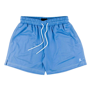 Pantalones cortos de malla de poliéster OEM 100% para hombre, ropa de calle con cierre de cordón de lona transpirable con serigrafía sólida personalizada - Product Image 1