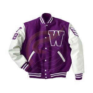 Blouson en laine pour homme, Streetwear, sur mesure, léger, avec des lettres brodées en Chenille, veste de Baseball, nouveau Style, - Product Image 6