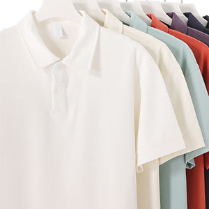 T-shirt polo ample à épaules tombantes en coton compact style années 50 pour l'été - Product Image 2