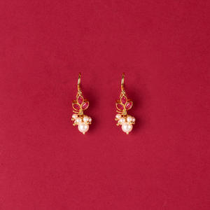 New Fashion Antique Pearl <b>Hoop</b> <b>Earrings</b> Popular Gold Plating - Product Image 1