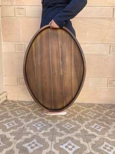 Vaisselle décorative rectangulaire en bois massif véritable naturel, plateau de service à fruits, plateau de service à café, plateau de service à café - Product Image 2