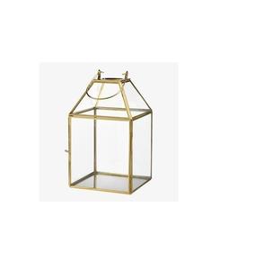 Exclusive handcrafted brass <b>lantern</b> with detailed lattice work for creating a warm ambient glow in your home - Product Image 2